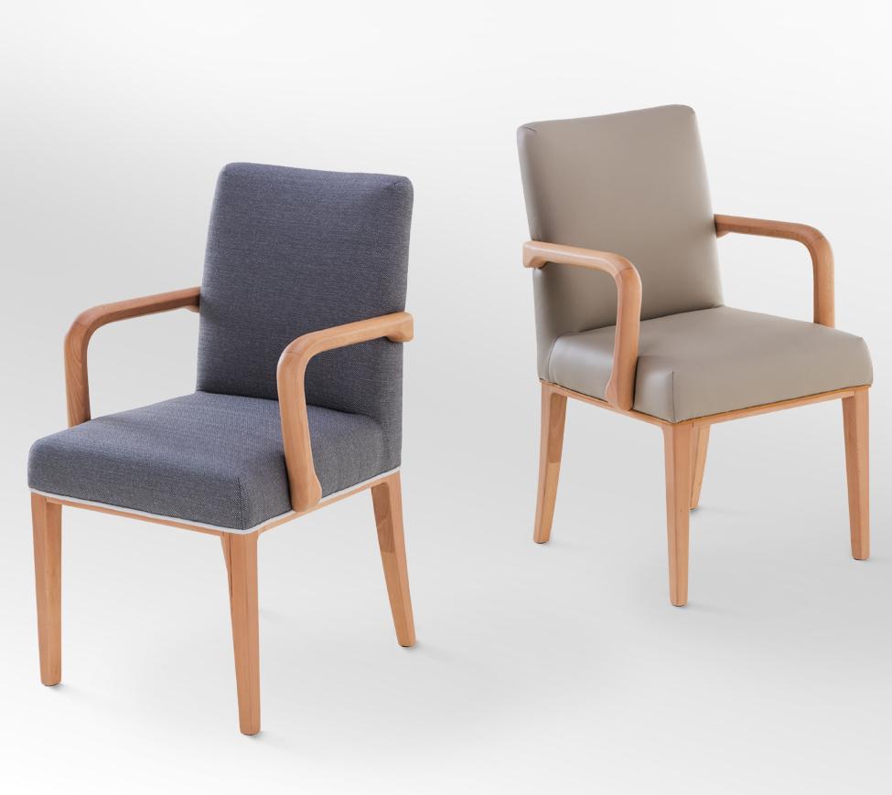 敦雅扶手椅-布與皮