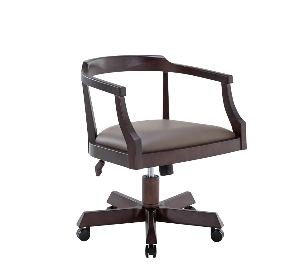 禮昂金磚扶手椅_皮色LB605_附輪_WT